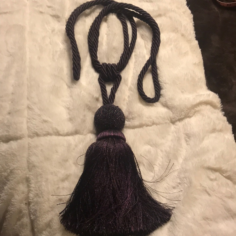 Beautiful Beaded Purple Tie back